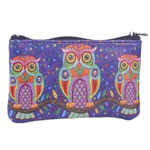 Artistic Vegan Leather FOB Holder | Owl Graphic